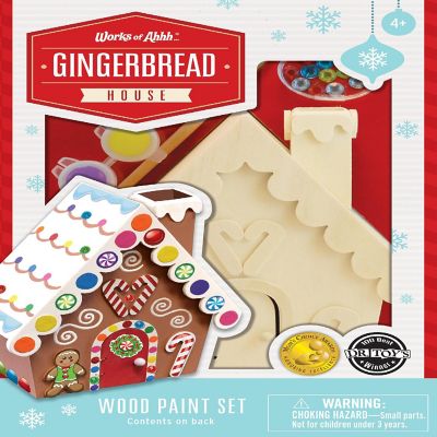 Works of Ahhh... Holiday Craft Kit - Gingerbread House Wood Paint Set Image 1