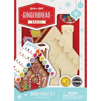 Works of Ahhh... Holiday Craft Kit - Gingerbread House Wood Paint Set Image 1