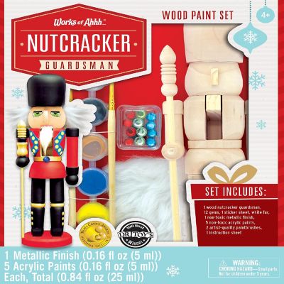 Works of Ahhh... Holiday Craft Kit - Nutcracker Guard Wood Paint Set Image 1