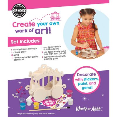 Works of Ahhh... Princess Carriage Wood Craft Paint Set for kids Image 3