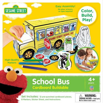 Works of Ahhh... Sesame Street - School Bus Cardboard Buildable Image 1