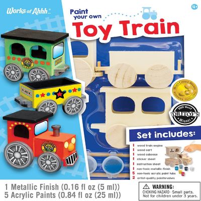 Works of Ahhh... Toy Train Wood Paint Set for Kids and Families Image 1