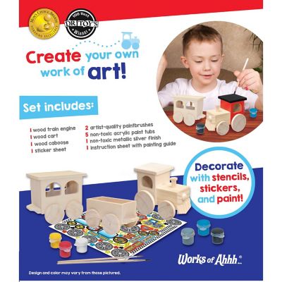 Works of Ahhh... Toy Train Wood Paint Set for Kids and Families Image 3