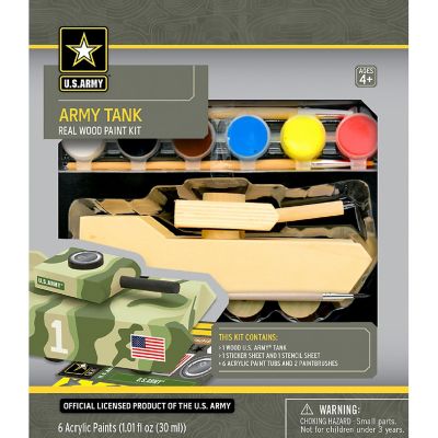 Works of Ahhh... U.S. Army - Tank Wood Craft Paint Set for kids Image 1