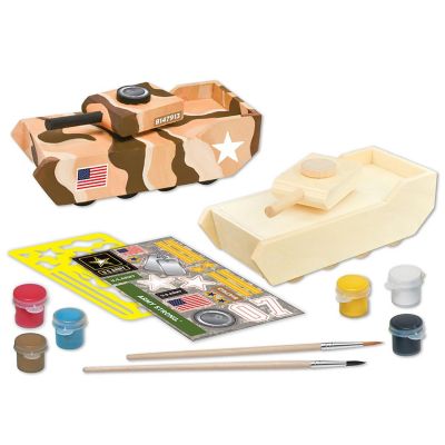 Works of Ahhh... U.S. Army - Tank Wood Craft Paint Set for kids Image 2