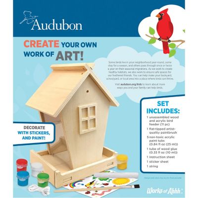Works of Ahhh Craft Set - Audubon Bird Feeder Buildable Wood Paint Kit Image 3
