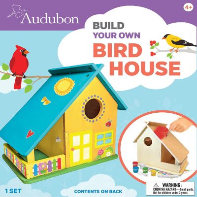 Works of Ahhh Craft Set - Audubon Bird House Buildable Wood Paint Kit Image 1