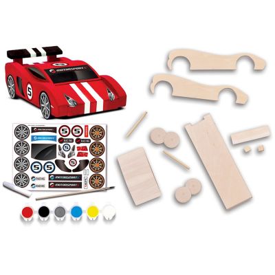 Works of Ahhh Craft Set - Race Car Craft Build & Paint Kit for Kids Image 2