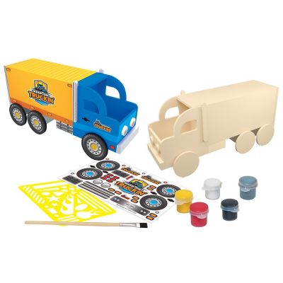Works of Ahhh Craft Set - Semi Truck Classic Wood Paint Kit for Kids Image 2