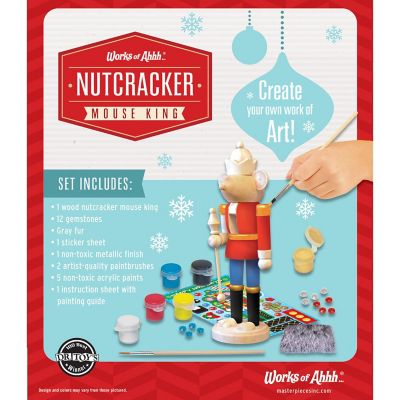 Works of Ahhh Holiday Craft Kit - Nutcracker Mouse King Wood Paint Set Image 3