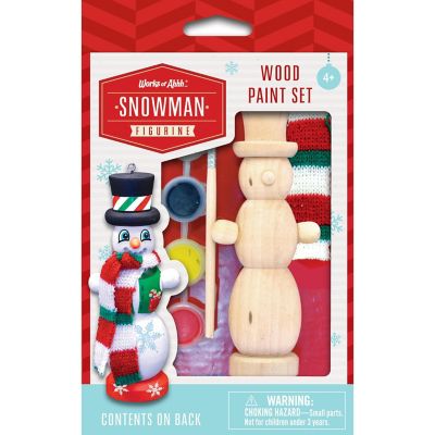 Works of Ahhh Holiday Craft Nutcracker Snowman Ornament Wood Paint Kit Image 1