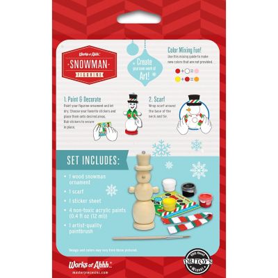 Works of Ahhh Holiday Craft Nutcracker Snowman Ornament Wood Paint Kit Image 3