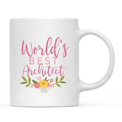 World's Best Architect Floral Mug Image 2