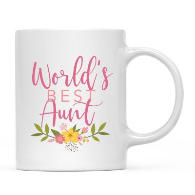 World's Best Aunt Floral Ceramic Mug Image 2