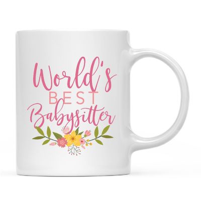 World's Best Babysitter Floral Mug Image 2