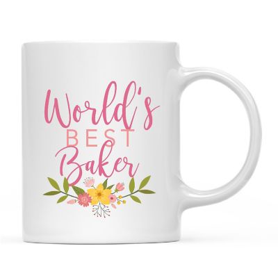 World's Best Baker Floral Ceramic Mug Image 2
