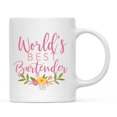 World's Best Bartender Floral Mug Image 2