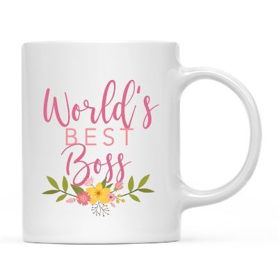 World's Best Boss Floral Ceramic Mug Image 2