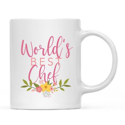 World's Best Chef Floral Ceramic Mug Image 2