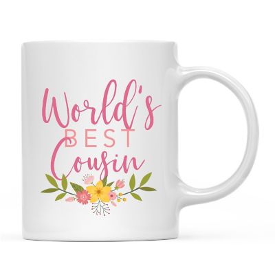 World's Best Cousin Floral Ceramic Mug Image 2