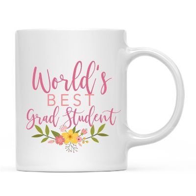 World's Best Grad Student Floral Mug Image 2