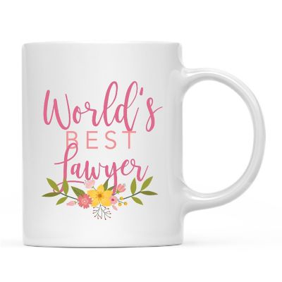 World's Best Lawyer Floral Ceramic Mug Image 2