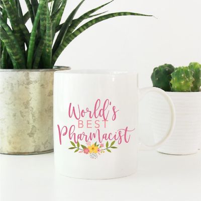 World's Best Pharmacist Floral Mug Image 1