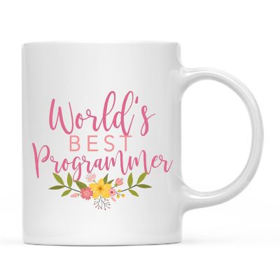 World's Best Programmer Floral Ceramic Mug Image 2