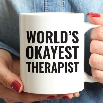 World's Okayest Therapist Ceramic Mug Image 1