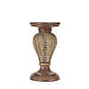 Woven Wood Design Candle Holder (Set Of 2) 5.25"H, 7.25"H Resin Image 1