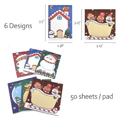 Wrapabes Happy Holidays Christmas Sticky Notes, Festive Fun 6Pc Image 1