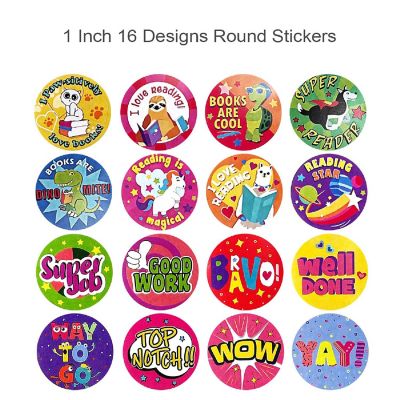 Wrapables 1 Inch Teacher, Student, Classroom Reward Stickers (1000pcs), Inspirational Animals Image 1