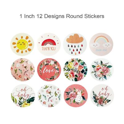 Wrapables 1 Inch Thank You Stickers (1000pcs), Weather & Floral Image 1