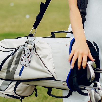 Wrapables 10 Pack Chapstick Holder Keychain, Keyring for Lip Balm Lip Gloss Lipstick with 10 Pieces Metal Keyring Clasps, Golf Image 3