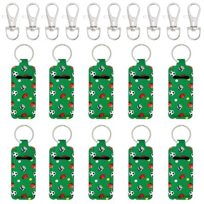 Wrapables 10 Pack Chapstick Holder Keychain, Keyring for Lip Balm Lip Gloss Lipstick with 10 Pieces Metal Keyring Clasps, Sports Image 1