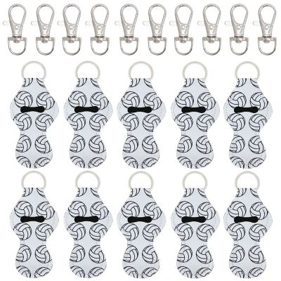 Wrapables 10 Pack Chapstick Holder Keychain, Keyring for Lip Balm Lip Gloss Lipstick with 10 Pieces Metal Keyring Clasps, Volleyball Image 1