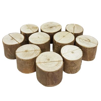 Wrapables 10 Pack Natural Wood Table Name Place Card Holders with Place Cards Image 1