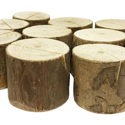 Wrapables 10 Pack Natural Wood Table Name Place Card Holders with Place Cards Image 3