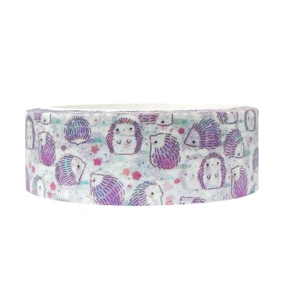 Wrapables  15mm x 5M Washi Masking Tape, Hedgehogs Image 1