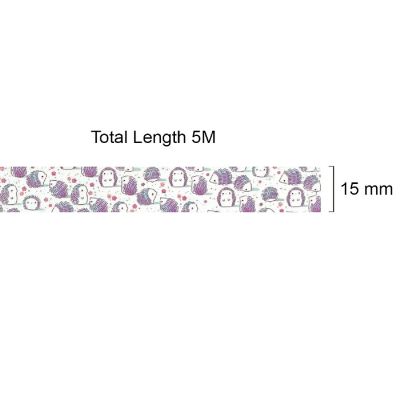 Wrapables  15mm x 5M Washi Masking Tape, Hedgehogs Image 3