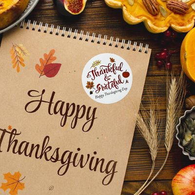 Wrapables 2 Inch Thankful and Grateful Sticker Roll (250pcs) Image 2