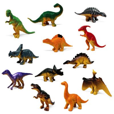 Wrapables 24pcs Mini Plastic Dinosaur Figurines, Multi-color Image 1