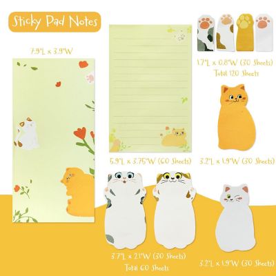 Wrapables 300 Sheets Sticky Notes Set, Cat Image 1