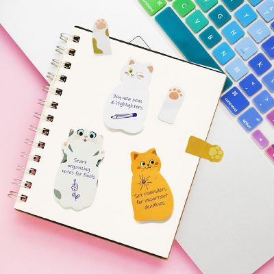 Wrapables 300 Sheets Sticky Notes Set, Cat Image 3