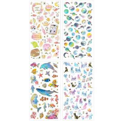 Wrapables 3D Epoxy Scrapbooking Decal Stickers (4 Sheets), Marine, Cats, Space Image 1
