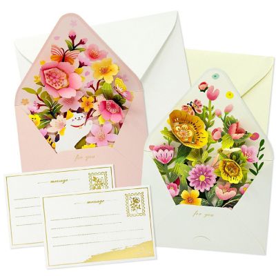 Wrapables 3D PopUp Floral Greeting Card, 2pc Floral Bloom Image 1