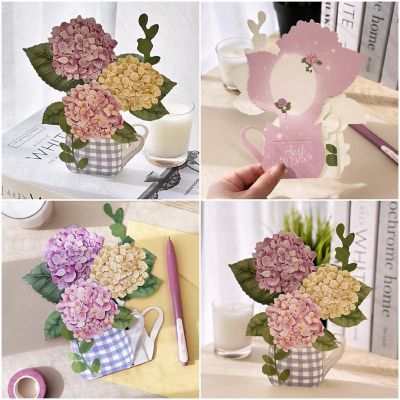 Wrapables 3D Popup Floral Greeting Card, Hydrangea Image 3