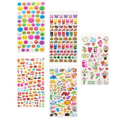 Wrapables 3D Puffy Stickers, Crafts & Scrapbooking Stickers (10 Sheets), Dino, Hearts, Food Image 2