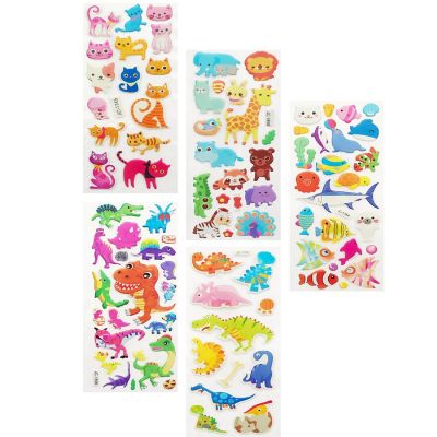 Wrapables 3D Puffy Stickers, Crafts & Scrapbooking Stickers (10 Sheets), Marine, Safari, Farm, Traffic Image 2