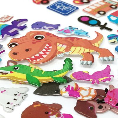 Wrapables 3D Puffy Stickers, Crafts & Scrapbooking Stickers (10 Sheets), Marine, Safari, Farm, Traffic Image 3